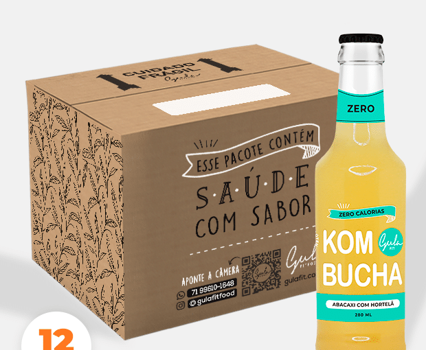 COMBO 12 KOMBUCHAS ABACAXI E HORTELÃ - 280ML