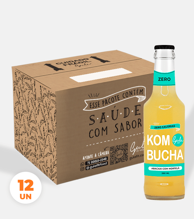 COMBO 12 KOMBUCHAS ABACAXI E HORTELÃ - 280ML