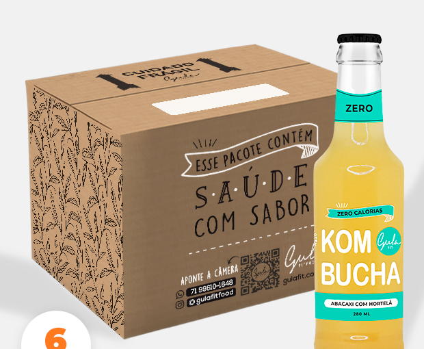 COMBO 6 KOMBUCHAS ABACAXI E HORTELÃ - 280ML