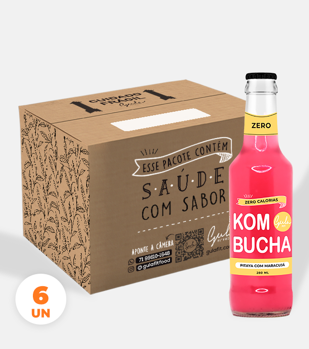 COMBO 6 KOMBUCHAS PITAYA E MARACUJÁ - 280ML