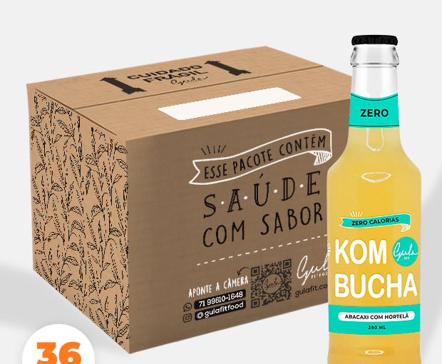 COMBO 36 KOMBUCHAS ABACAXI E HORTELÃ - 280ML