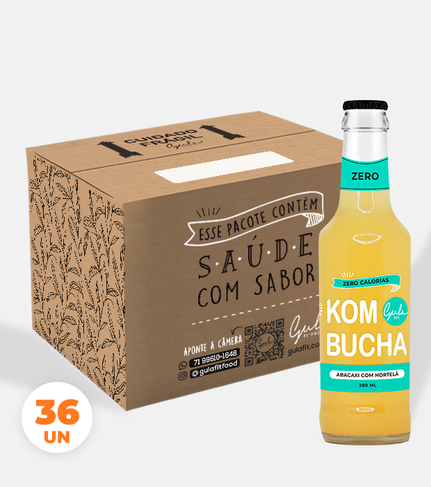 COMBO 36 KOMBUCHAS ABACAXI E HORTELÃ - 280ML