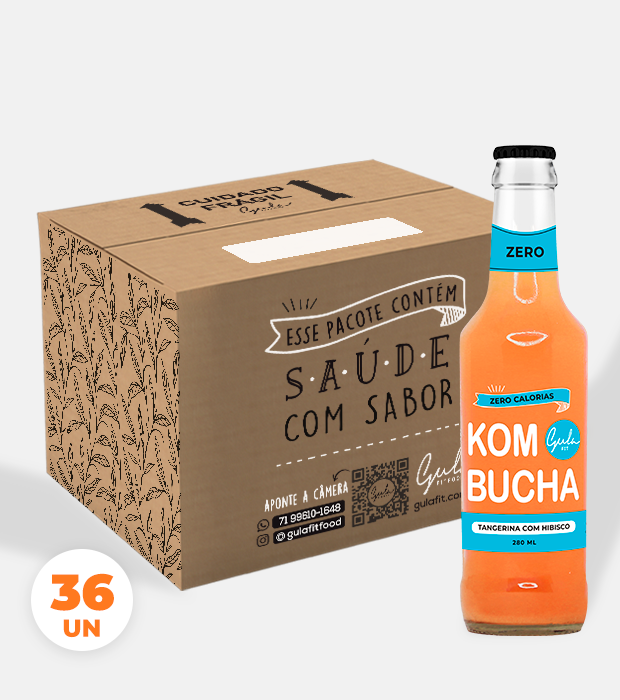 COMBO 36 KOMBUCHAS TANGERINA E HIBISCO - 280ML