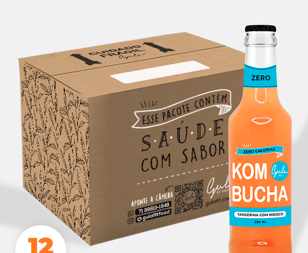 COMBO 12 KOMBUCHAS TANGERINA E HIBISCO - 280ML