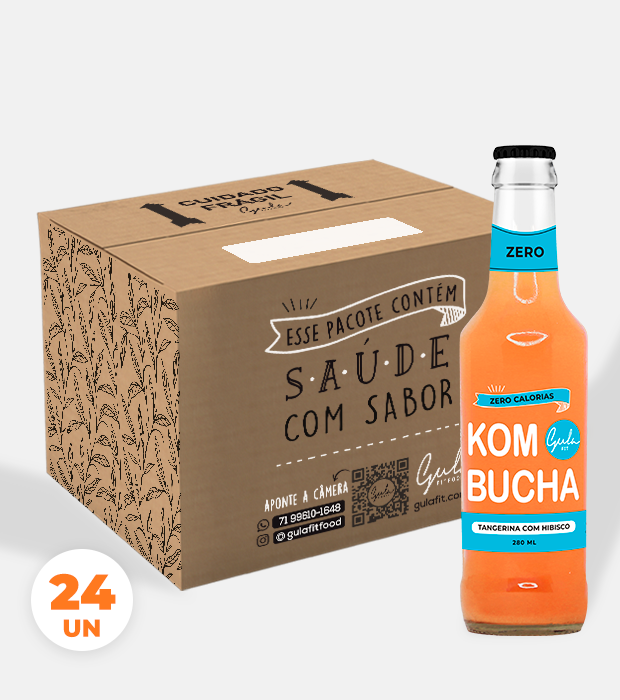 COMBO 24 KOMBUCHAS TANGERINA E HIBISCO - 280ML