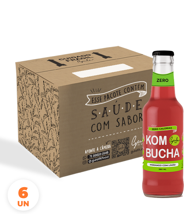 COMBO 6 KOMBUCHAS MORANGO COM LIMÃO – 280 ML