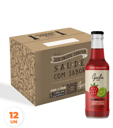 COMBO 12 KOMBUCHAS MORANGO E LIMÃO - 280ML