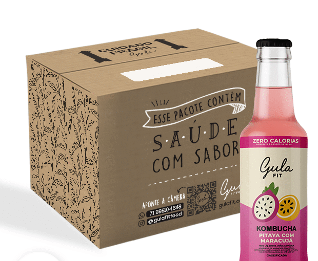 COMBO 12 KOMBUCHAS PITAYA E MARACUJÁ - 280ML