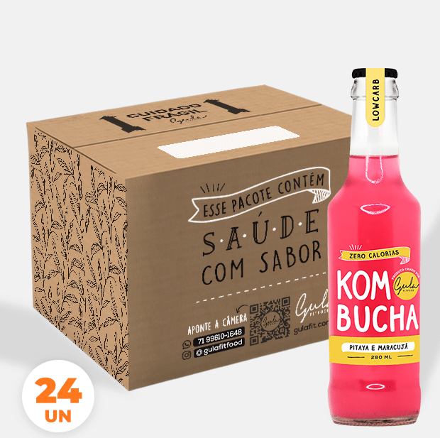 COMBO 24 KOMBUCHAS PITAYA E MARACUJÁ - 280ML