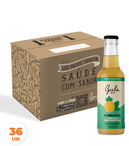 COMBO 36 KOMBUCHAS ABACAXI E HORTELÃ - 280ML