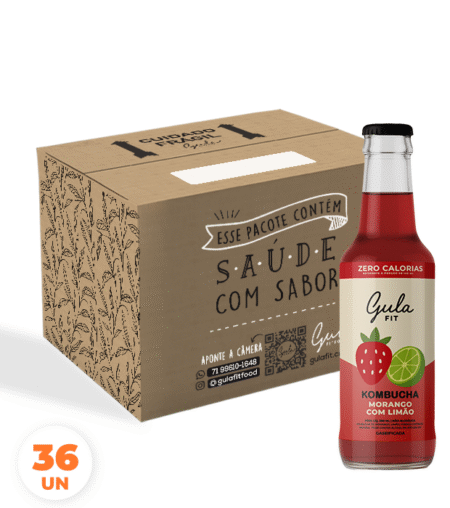 COMBO 36 KOMBUCHAS MORANGO E LIMÃO  - 280ML