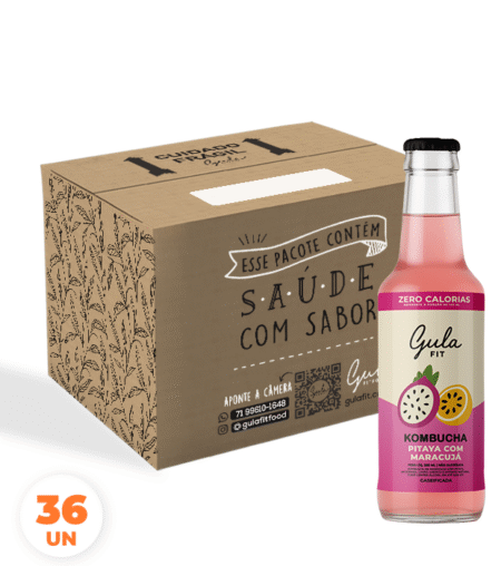 COMBO 36 KOMBUCHAS PITAYA E MARACUJÁ - 280ML