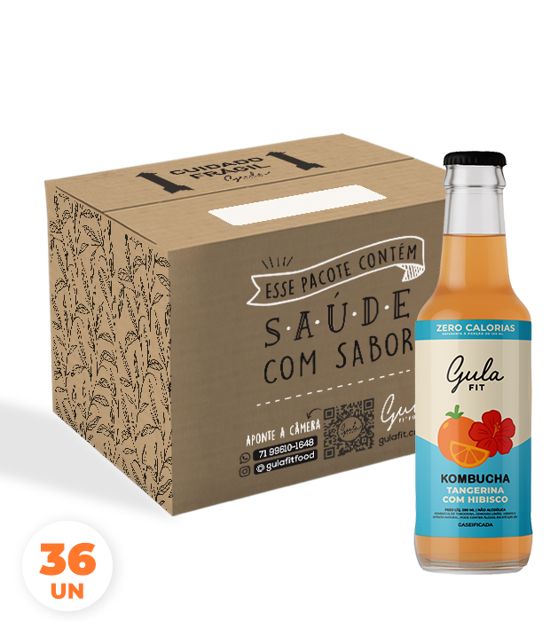 COMBO 36 KOMBUCHAS TANGERINA E HIBISCO - 280ML