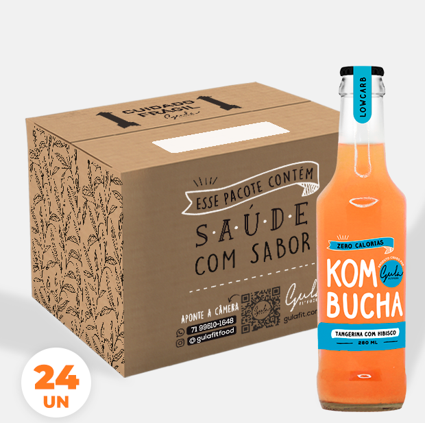 COMBO 24 KOMBUCHAS TANGERINA E HIBISCO - 280ML