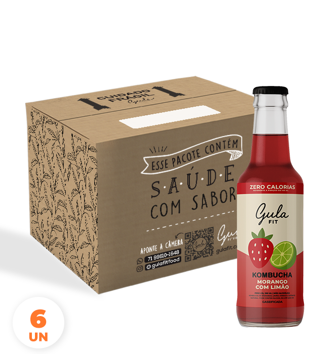 COMBO 6 KOMBUCHAS MORANGO COM LIMÃO – 280 ML