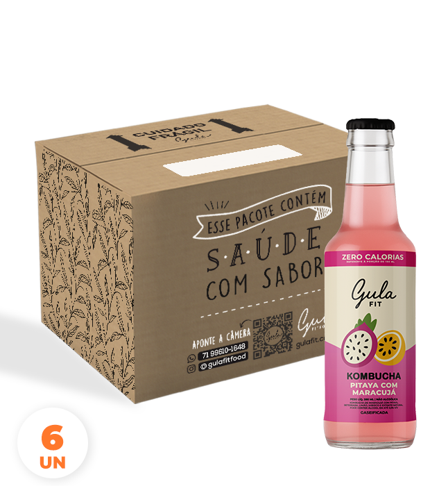 COMBO 6 KOMBUCHAS PITAYA E MARACUJÁ - 280ML