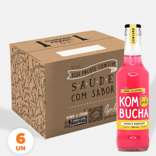 COMBO 6 KOMBUCHAS PITAYA E MARACUJÁ - 280ML