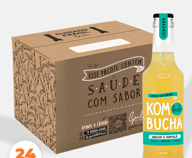 COMBO 24 KOMBUCHAS ABACAXI E HORTELÃ - 280ML