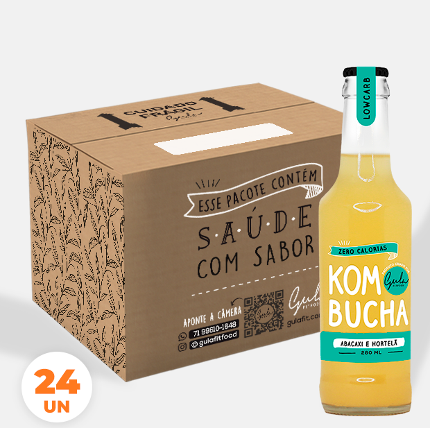 COMBO 24 KOMBUCHAS ABACAXI E HORTELÃ - 280ML