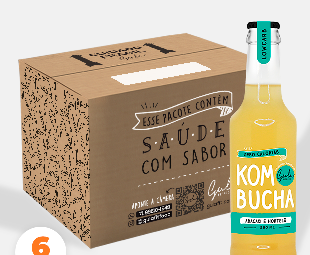 COMBO 6 KOMBUCHAS ABACAXI E HORTELÃ - 280ML