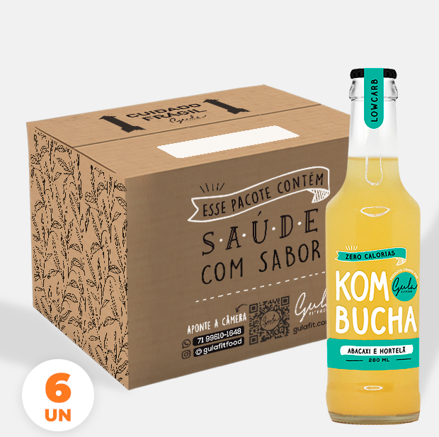 COMBO 6 KOMBUCHAS ABACAXI E HORTELÃ - 280ML