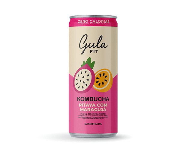 LATA KOMBUCHA PITAYA COM MARACUJÁ - 269 ML