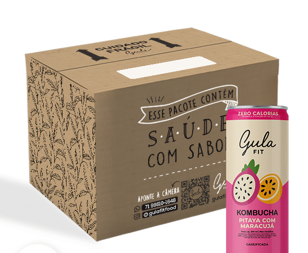 COMBO 36 LATAS KOMBUCHAS PITAYA COM MARACUJÁ - 269ML