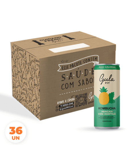 COMBO 36 LATAS KOMBUCHAS ABACAXI COM HORTELÃ - 269ML