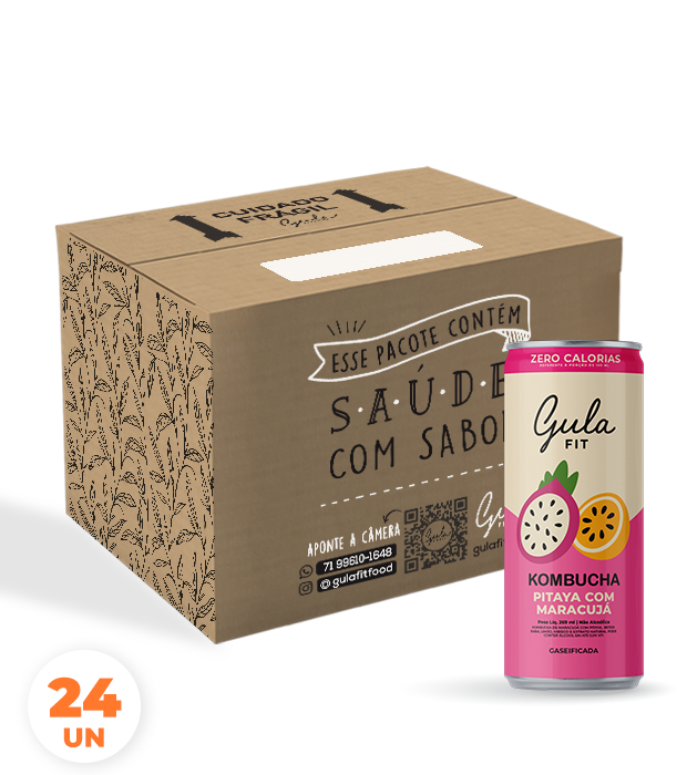 COMBO 24 LATAS KOMBUCHAS PITAYA COM MARACUJÁ - 269ML