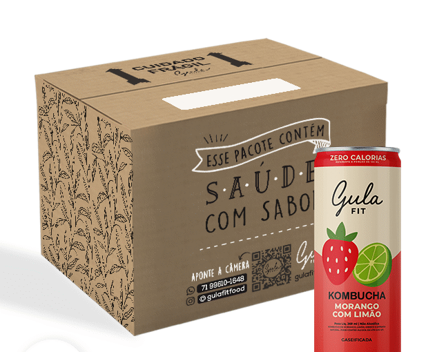 COMBO 36 LATAS KOMBUCHAS MORANGO COM LIMÃO - 269ML