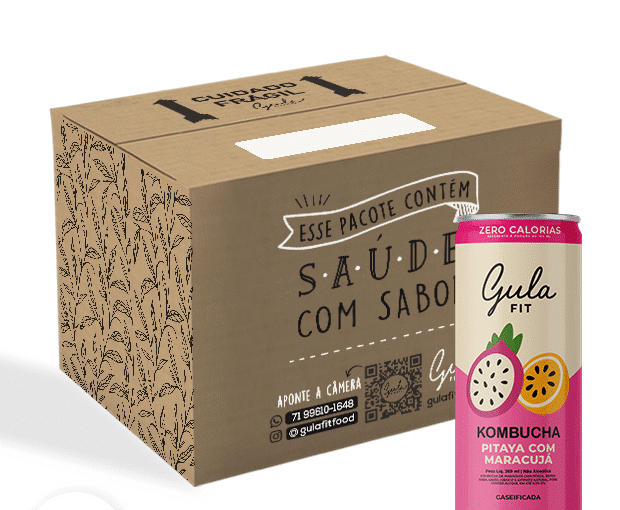 COMBO 06 LATAS KOMBUCHAS PITAYA COM MARACUJÁ - 269ML